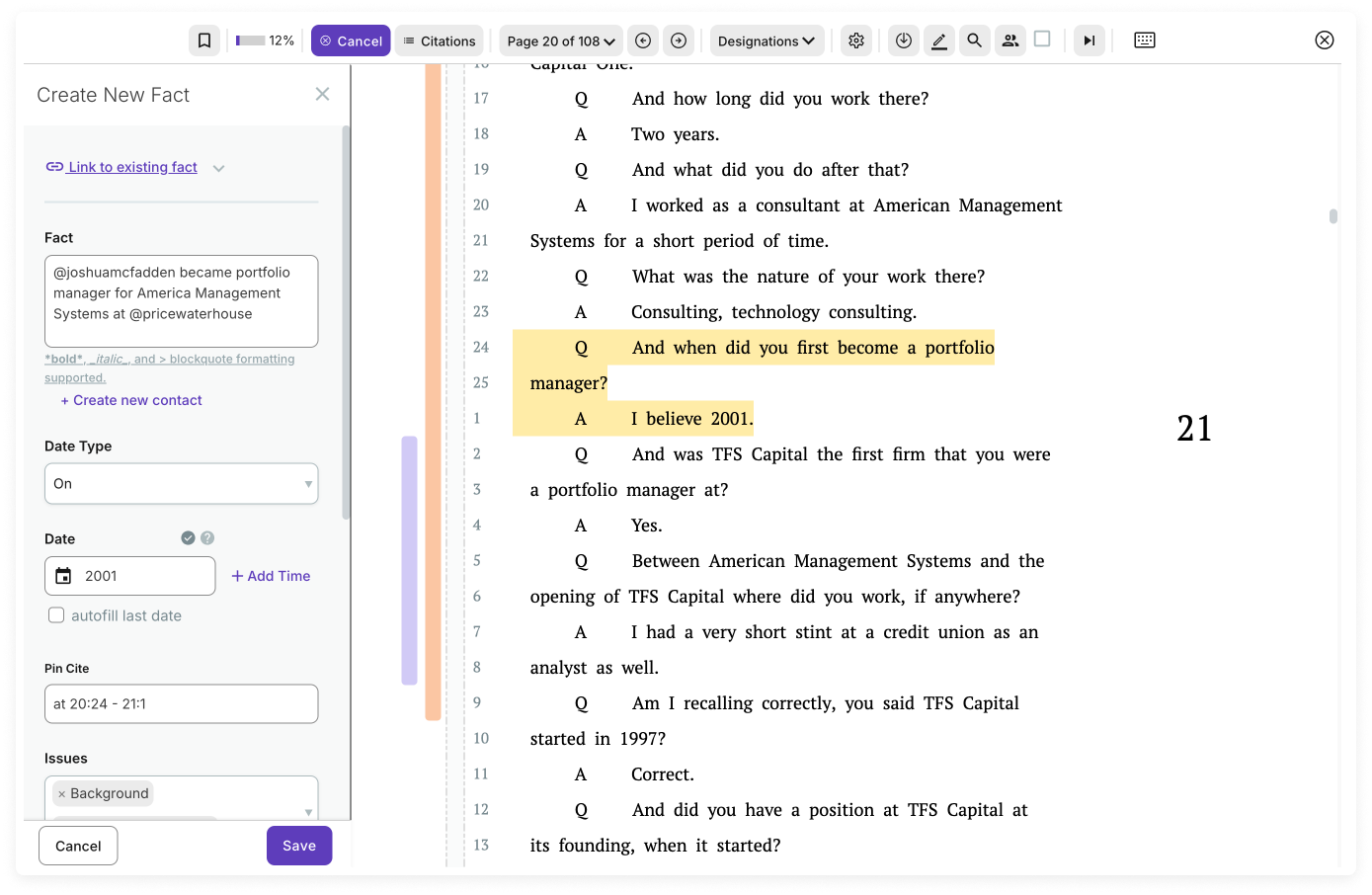 2024-07 Quickly mark up each new deposition