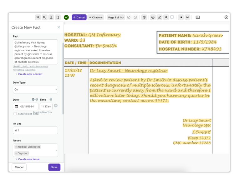 V2 Casefleet Document Reviewer Screenshot